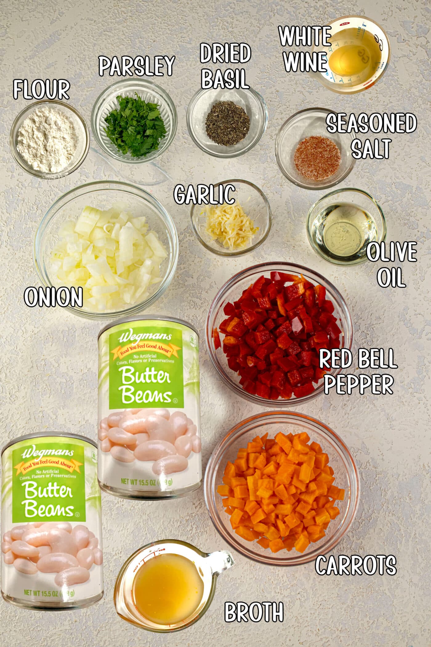 butter beans stew ingredients with text