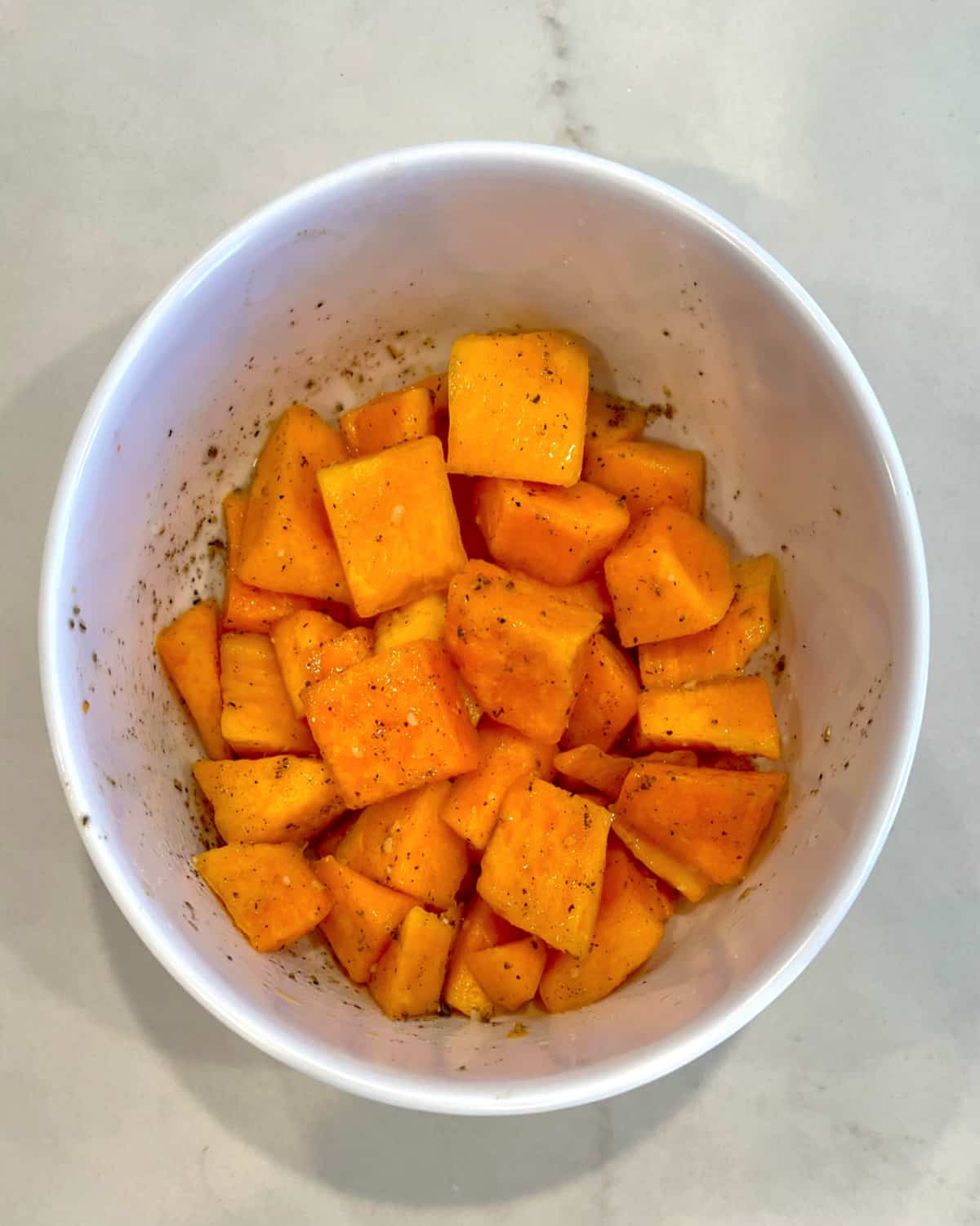 butternut squash tossed in seaonings