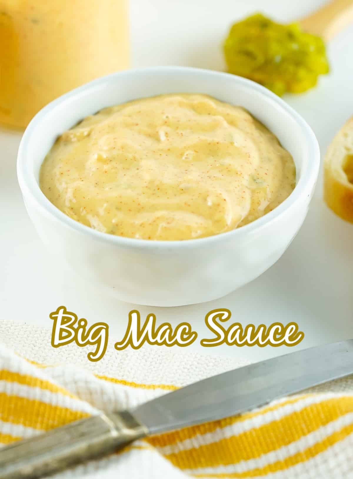copycat big mac sauce in a white bowl