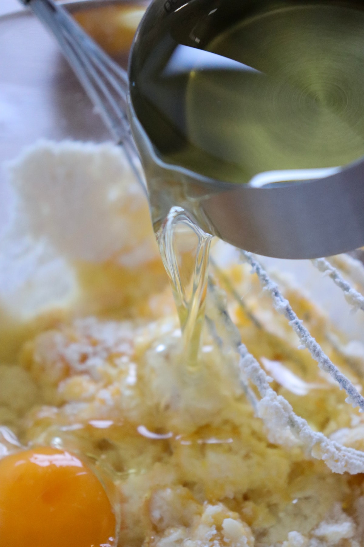 making cake batter