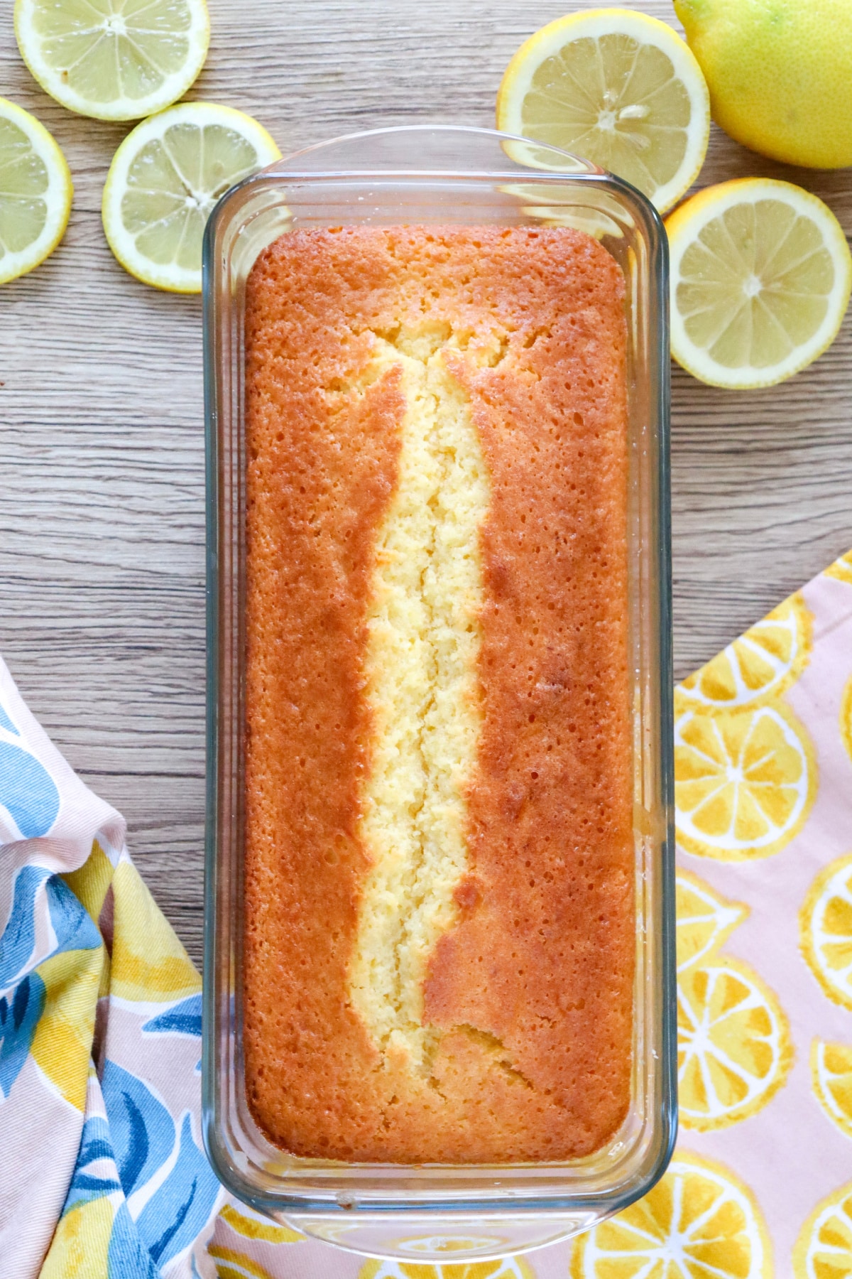 cake in pan that is golden and baked