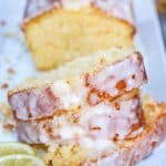 lemon pound cake with slices in front