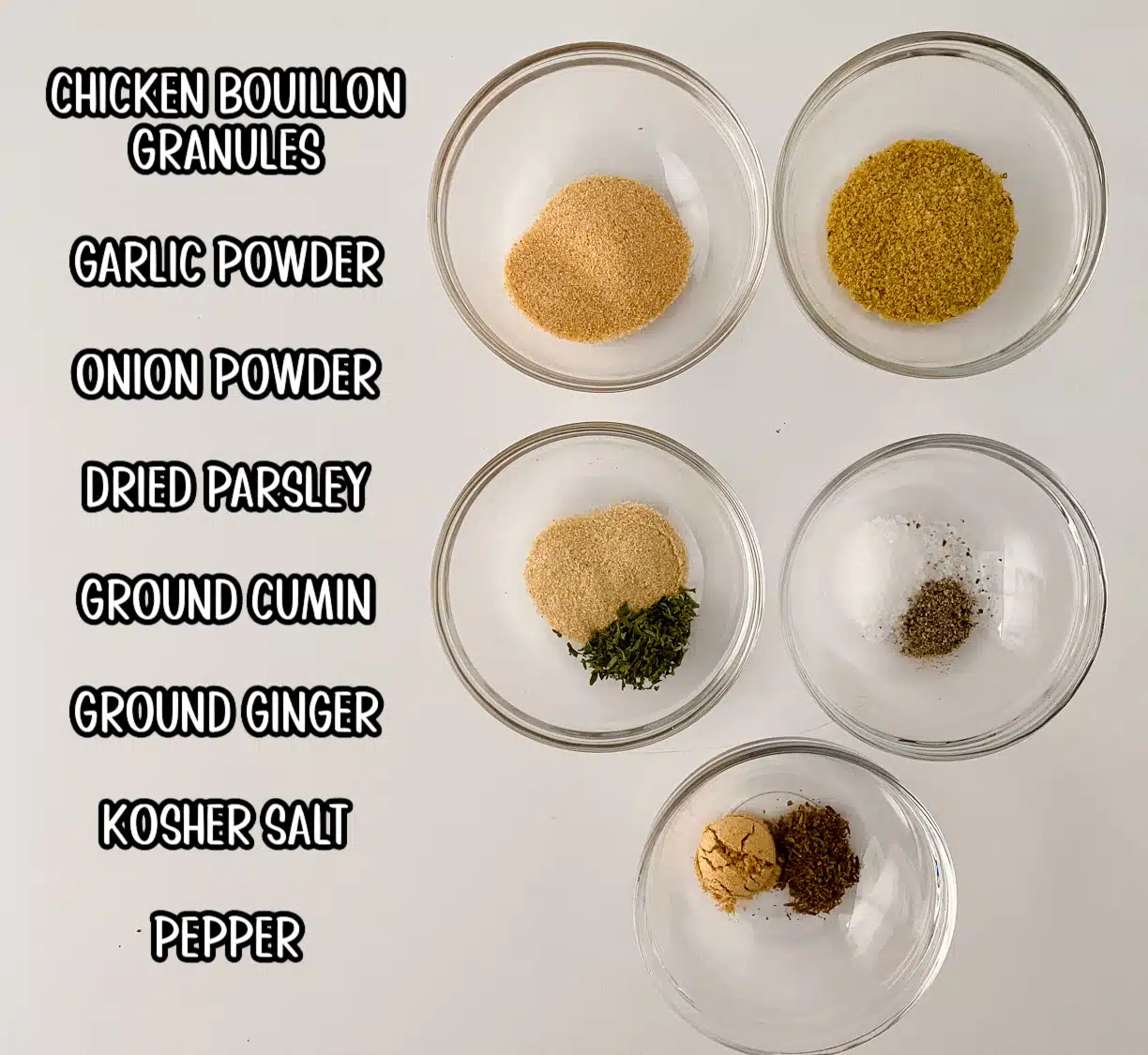 ingredients for DIY ramen seasoning with text
