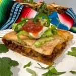 sheet pan taco on a white plate