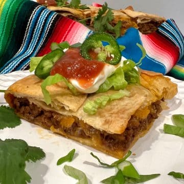sheet pan taco on a white plate