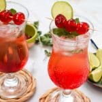 two glasses of Shirley Temple MOcktail recipe