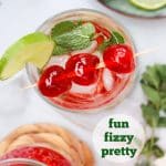 overhead photo of Shirley Temple drinks with text overlay