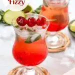 Shirley Temple Mocktails in glasses with text overlay