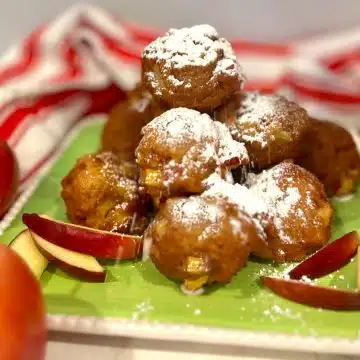 applesauce fritters with powdered sugar