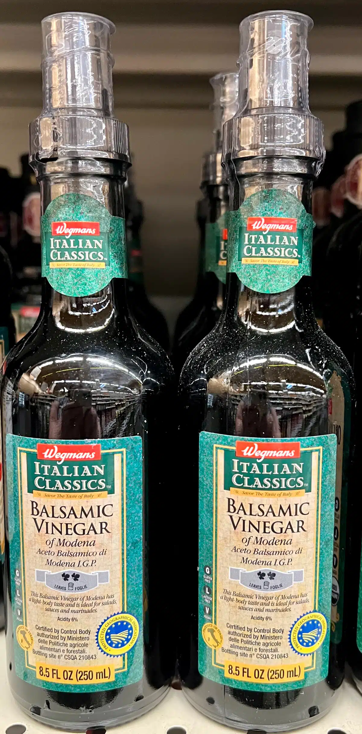 two bottles of balsamic vinegar