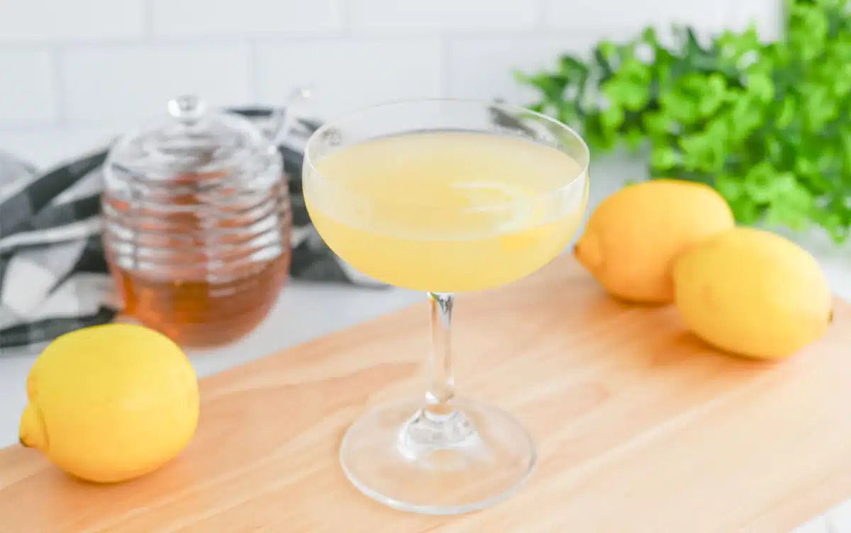 Bee's Knees Cocktail in a coupe glass