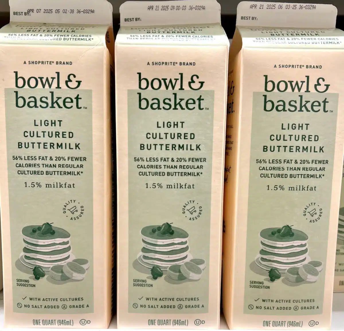 three quarts of buttermilk