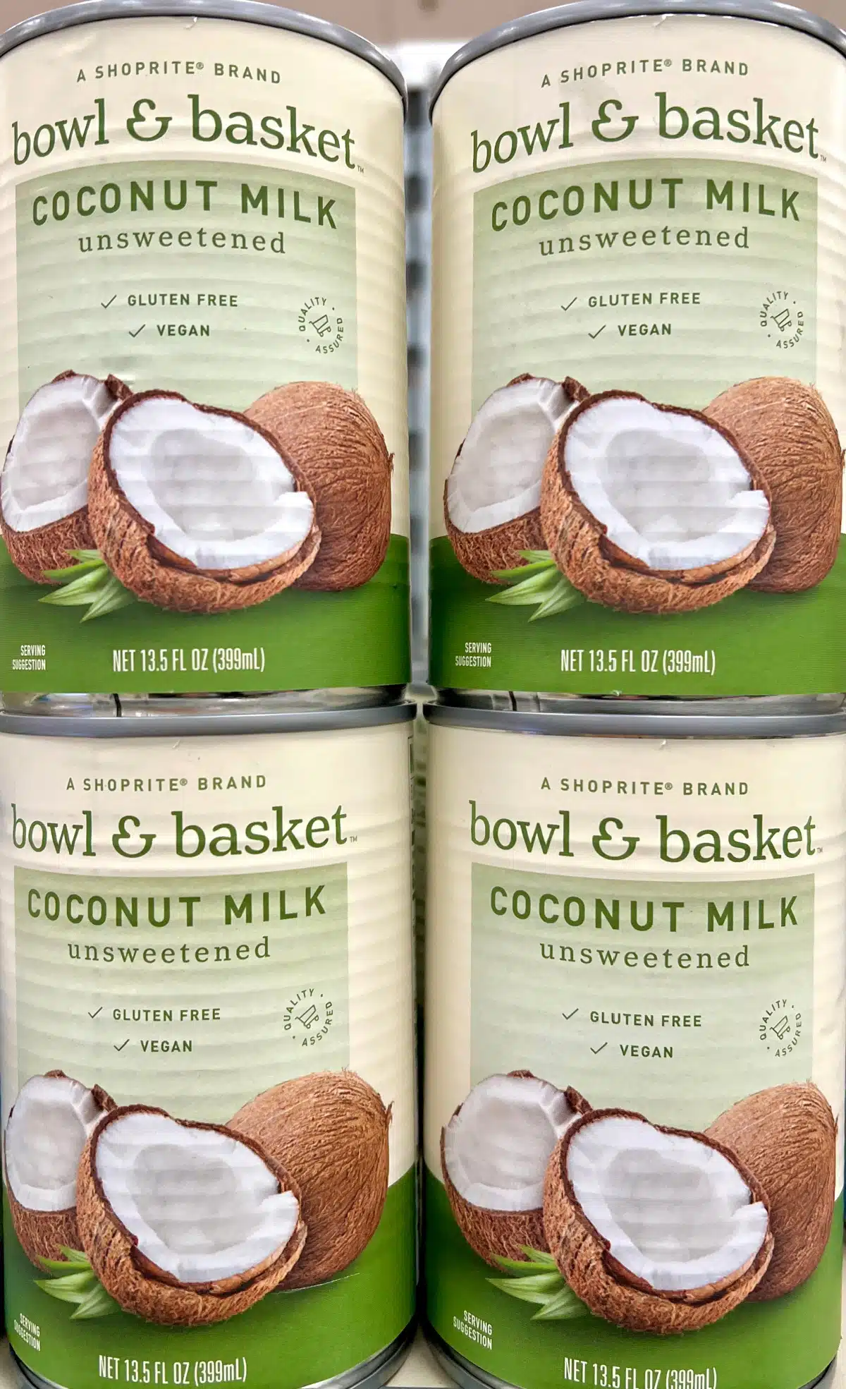 four cans of coconut milk