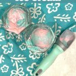 two servings of cotton candy ice cream with text overlay