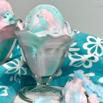 cotton candy ice cream in a glass