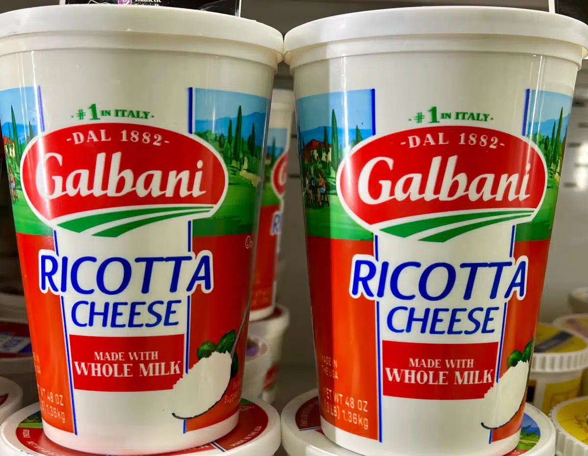 two large containers of ricotta cheese