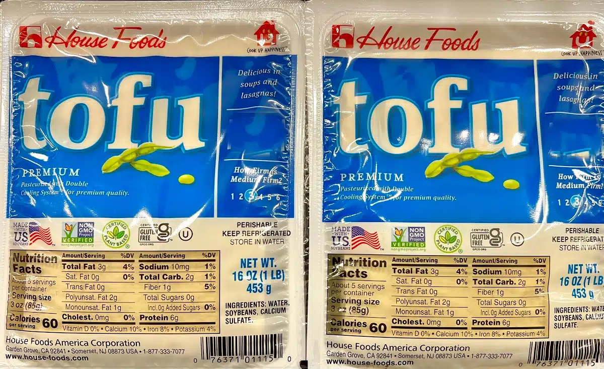 two packages of tofu