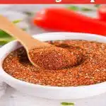 barbecue seasoning in bowl with text overlay