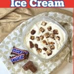No churn snickers ice cream with text overlay