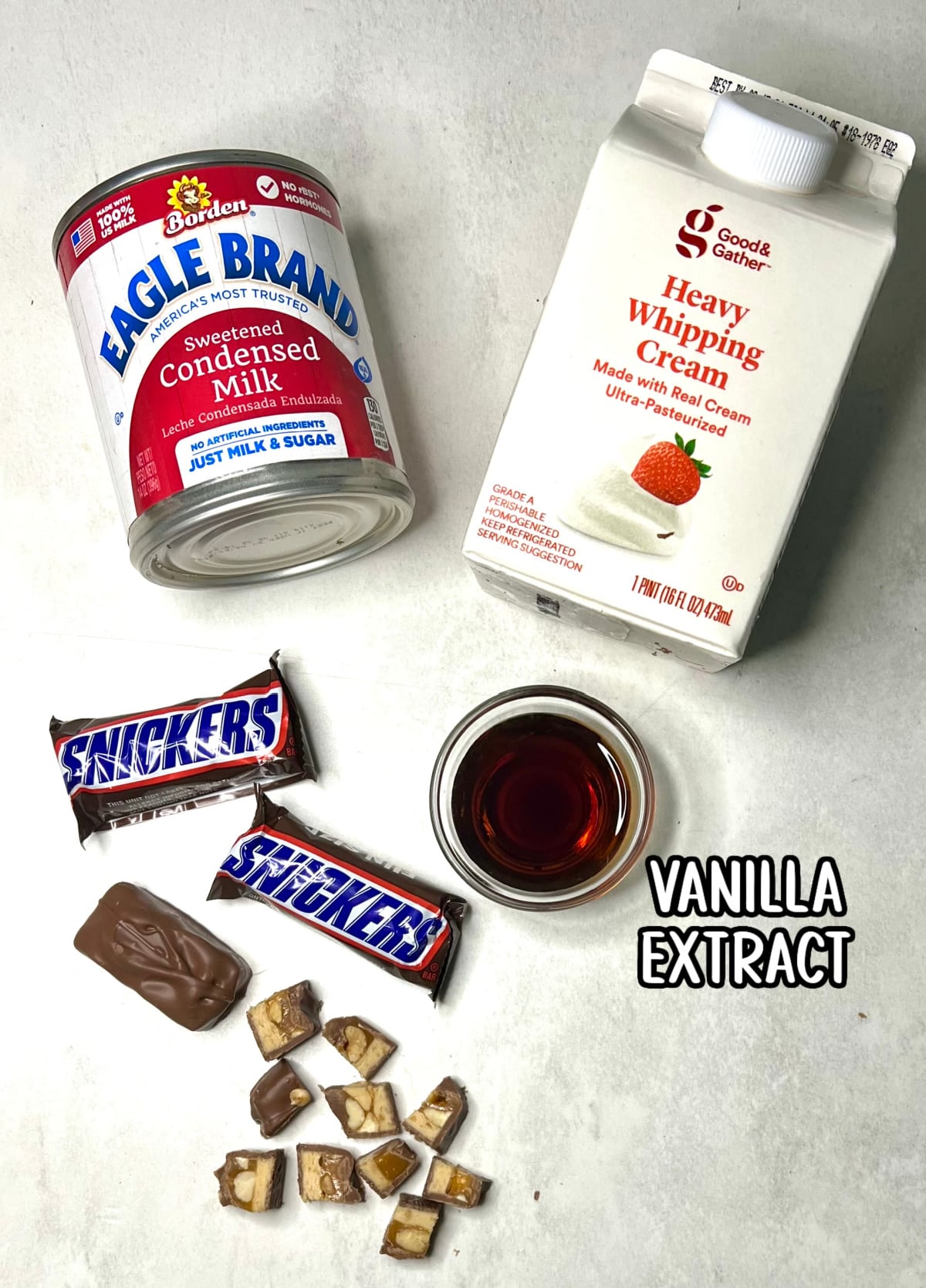 Snickers ice cream ingredients