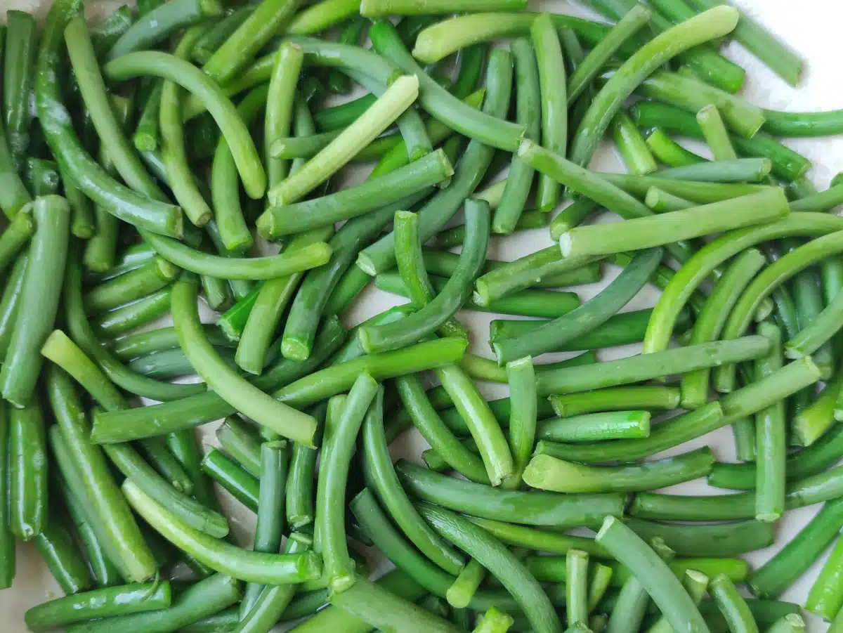 chopped garlic scapes