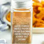 pice jar with fry seasoning and ingredients written on it with text overlay
