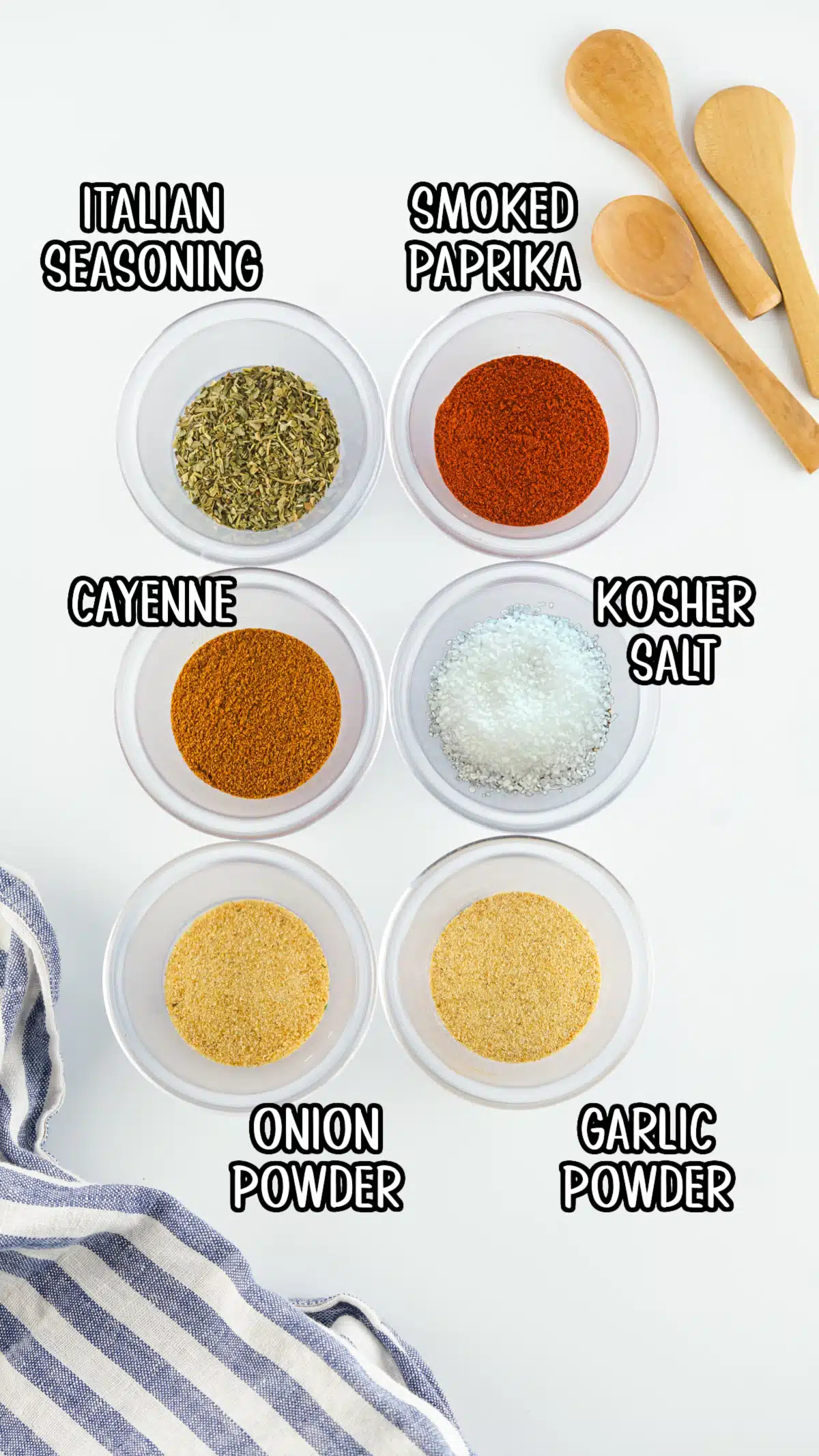 ingredients for french fry easoning with text