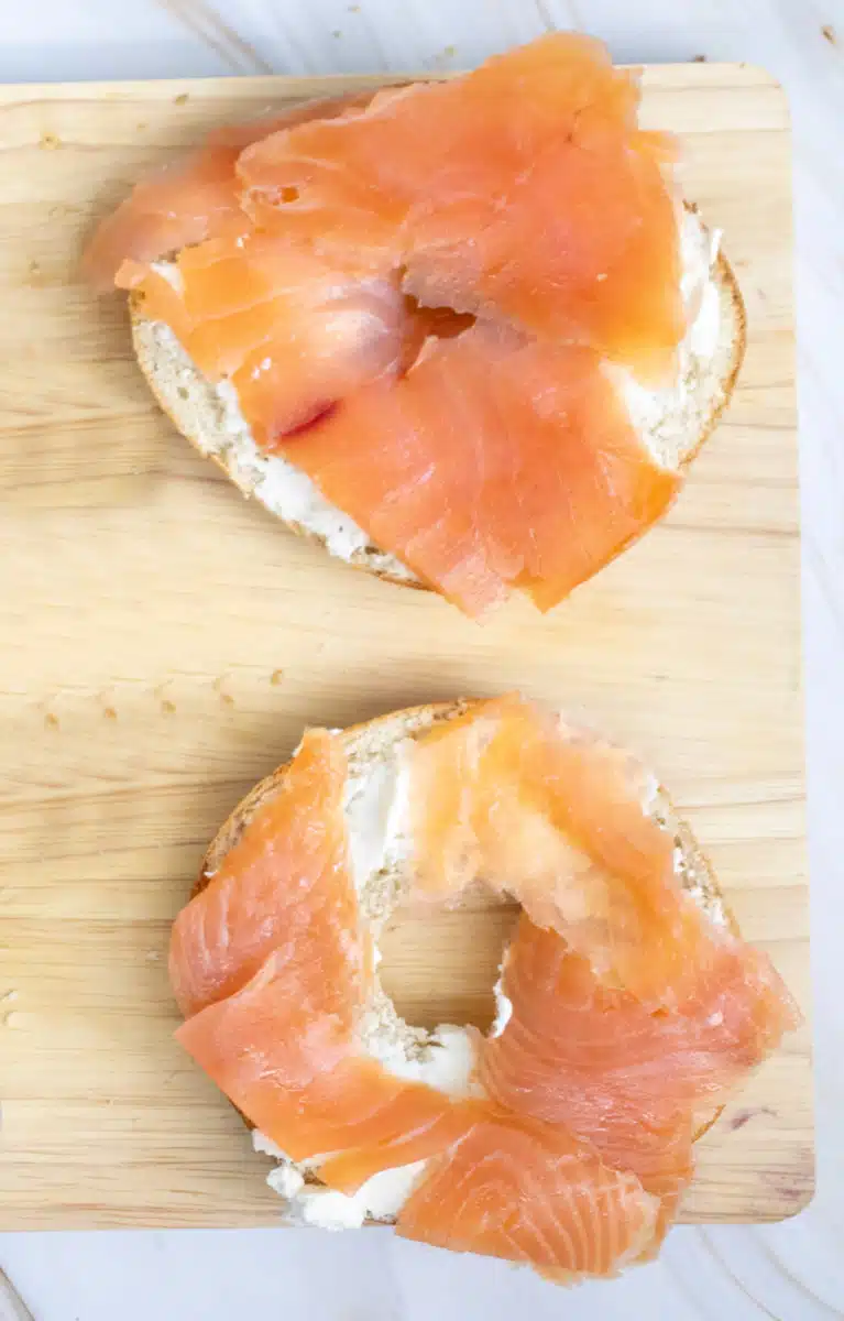 bagels with cream cheese and lox