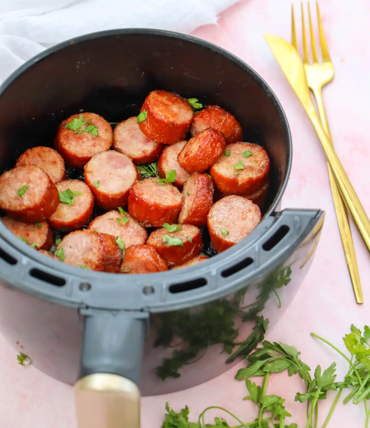 kielbasa slices in the air fryer