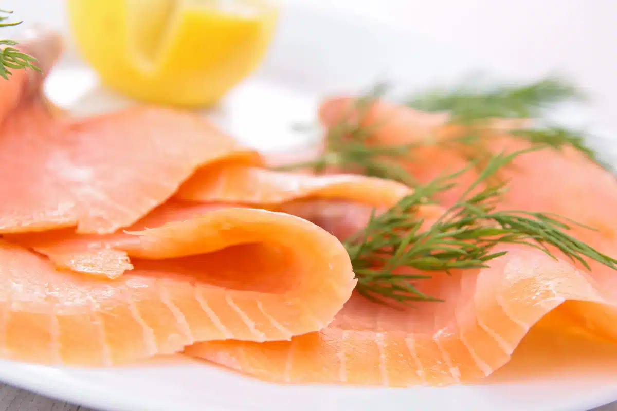 smoked salmon with fresh dill