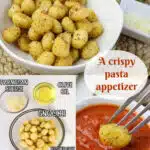 collage of air fryer gnocchi with text overlay