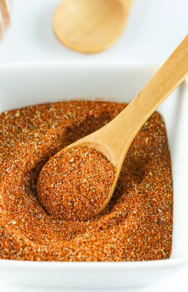 blackened seasoning on a spoon