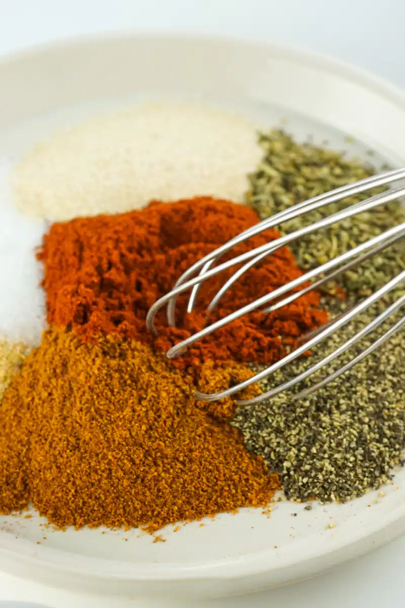 whisking spices together