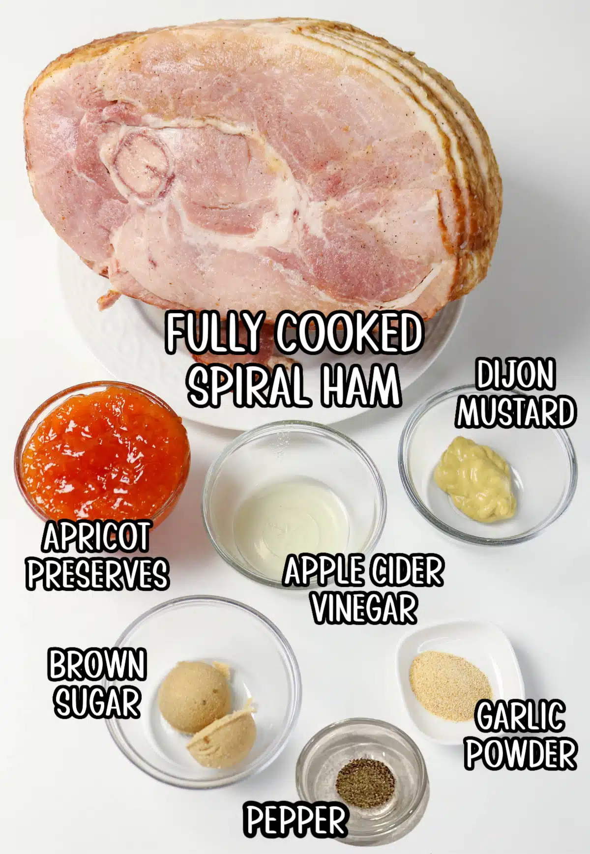 spiral ham ingredients with labels