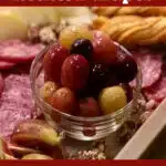 bowl of roasted grapes with text overlay