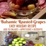 roasted grapes and ingredients with text overlay