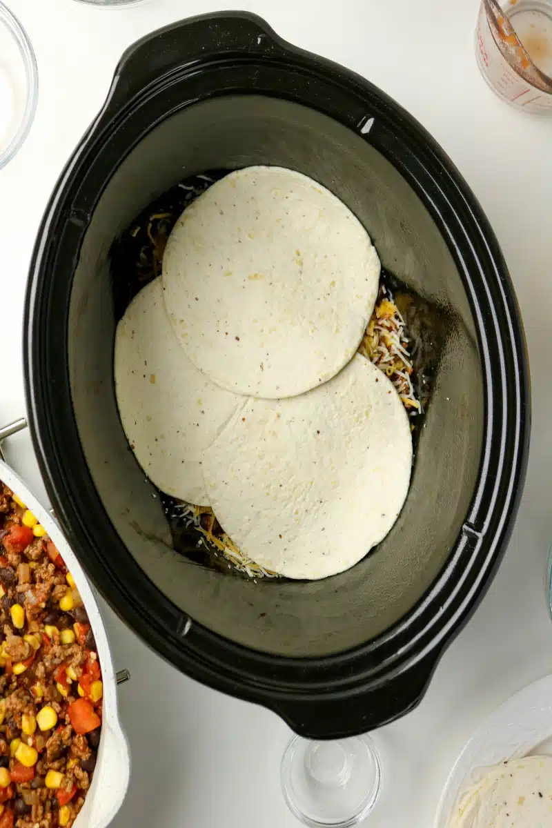 layering ingredients in the slow cooker