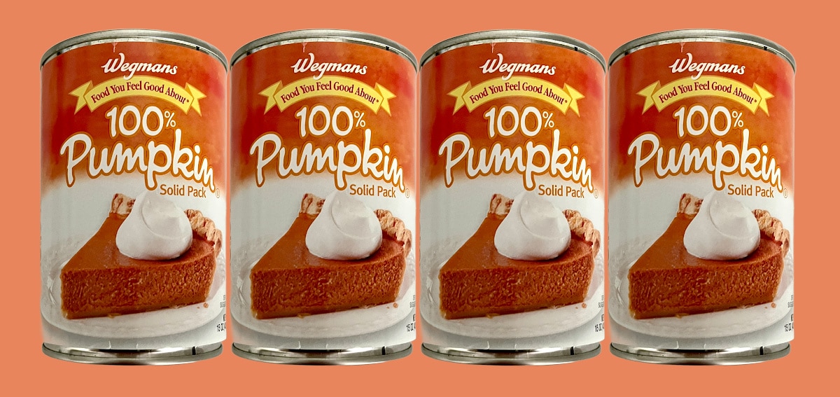 four cans of pumpkin puree