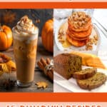 collage of pumpkin recipes with text overlay