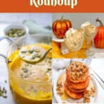 collage of three pumpkin recipes with text overlay