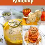 collage of three pumpkin recipes with text overlay