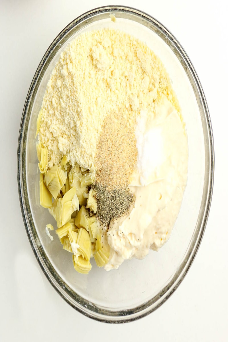 combining ingredients for mayonnaise topping