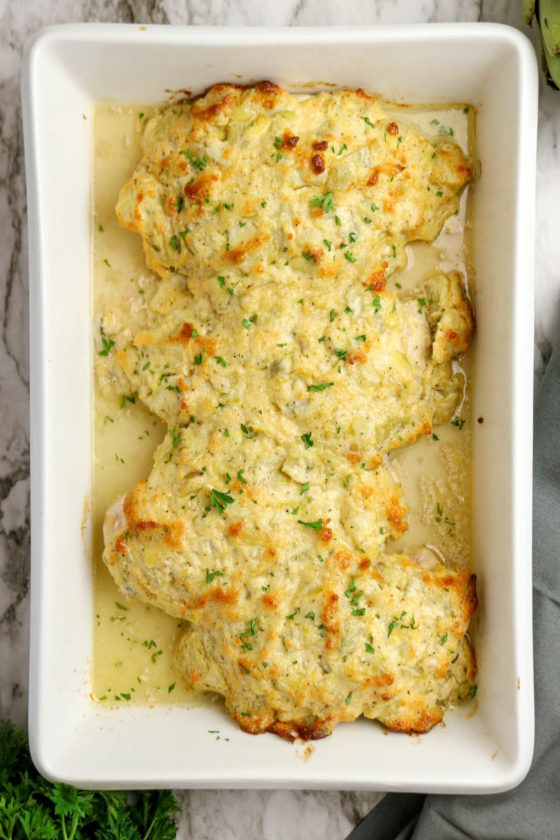 chicken baked with a golden topping