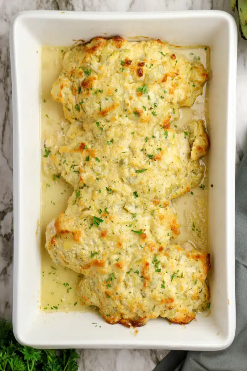 chicken baked with a golden topping