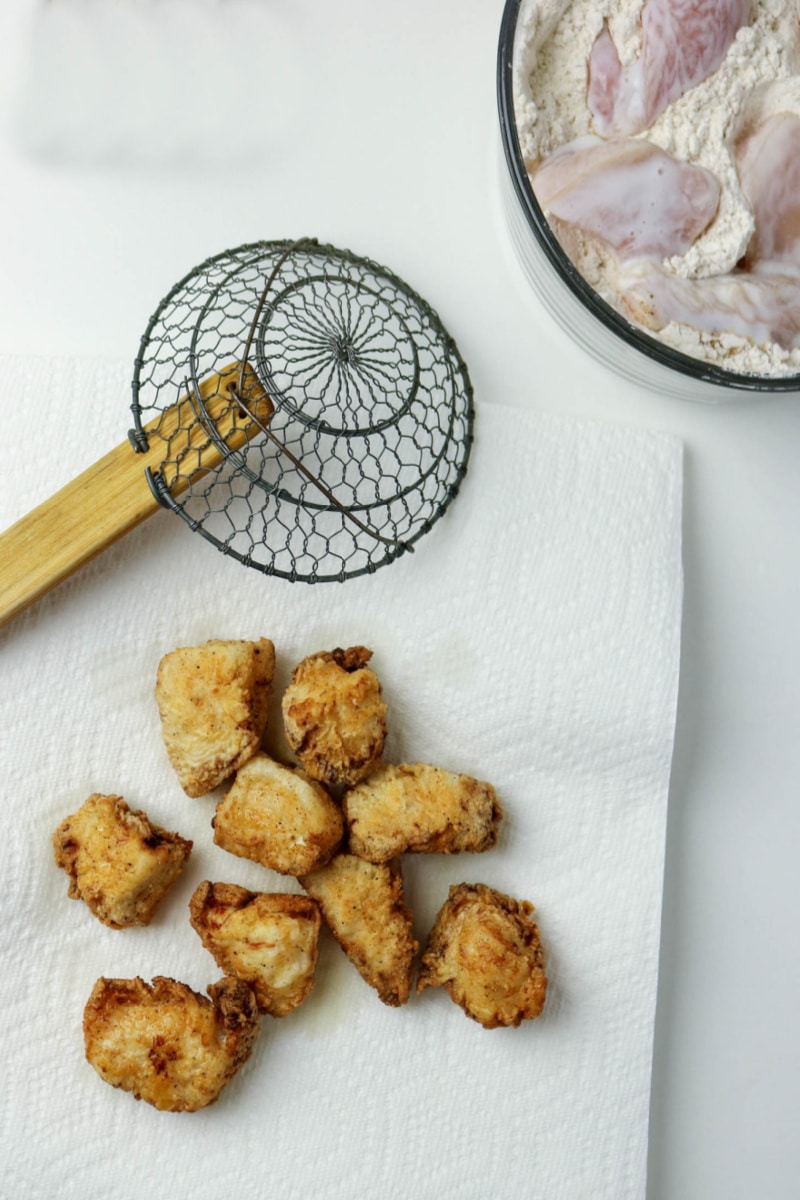 cooked chicken on paper towel