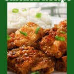 Bang Bang chicken and rice with text overlay
