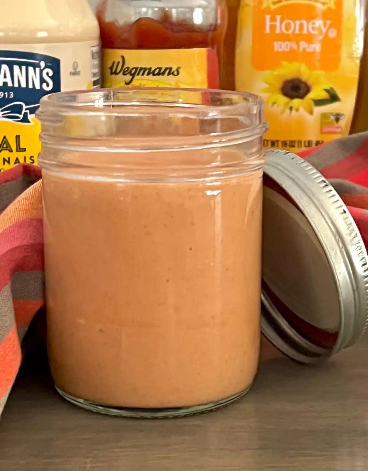 bang bang sauce in a mason jar