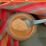 bang bang sauce on a spoon with text overlay