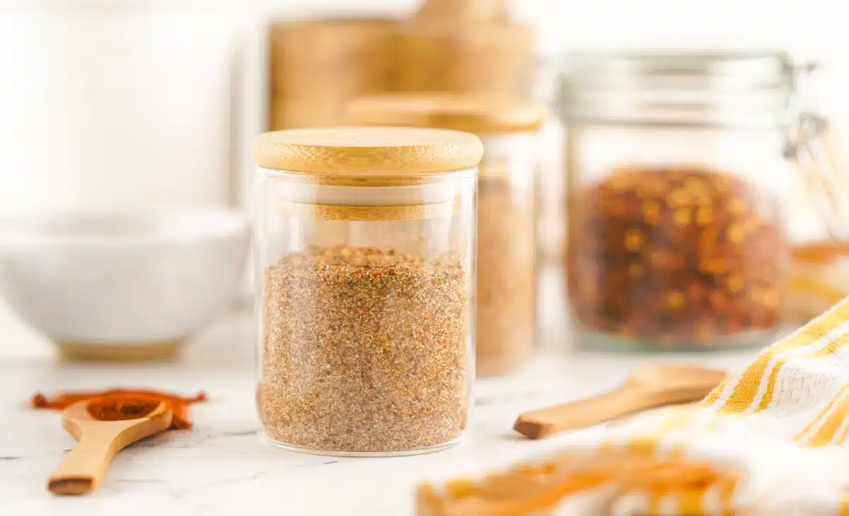 jar of jamaica jerk seasoning with the top on