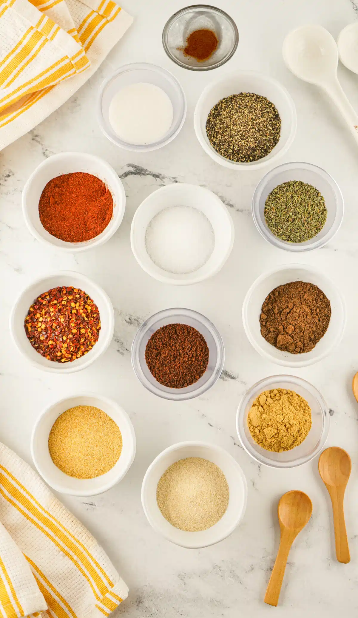 jerk jamaican seasoning ingredients in bowls